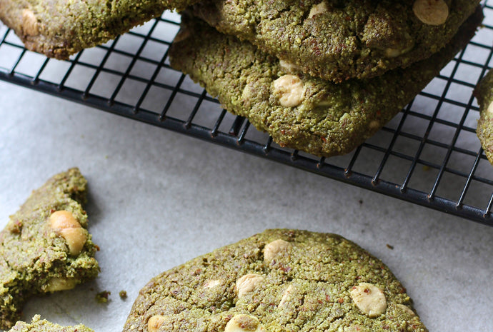 White Chocolate Mood Matcha Cookies