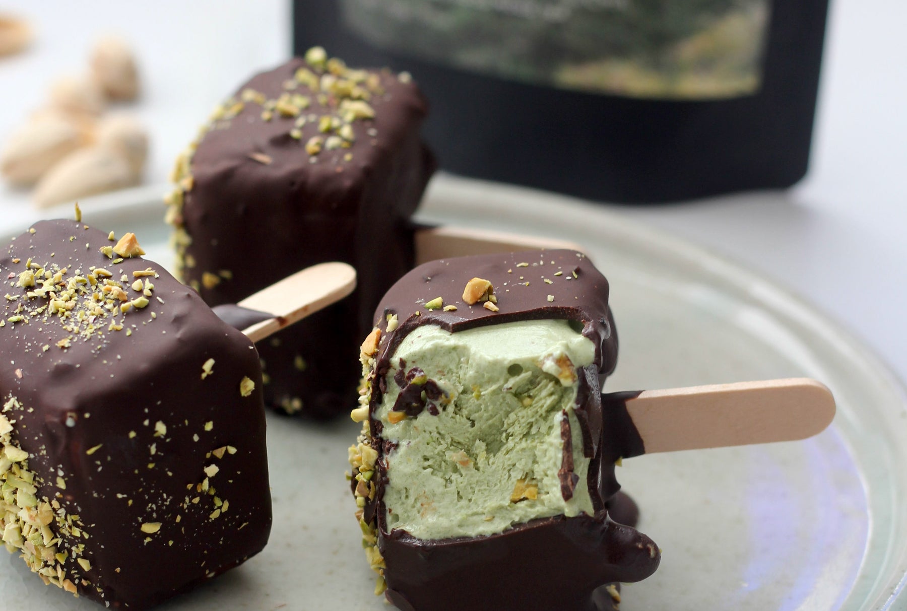 Matcha Lime and Pistachio Protein Pops