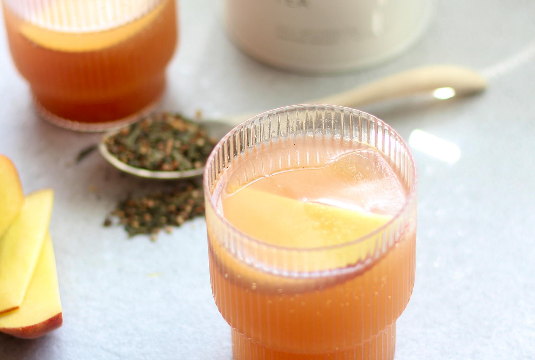 Peach + Ginger Beauty Tea Mocktail